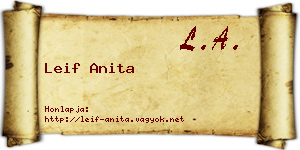 Leif Anita névjegykártya